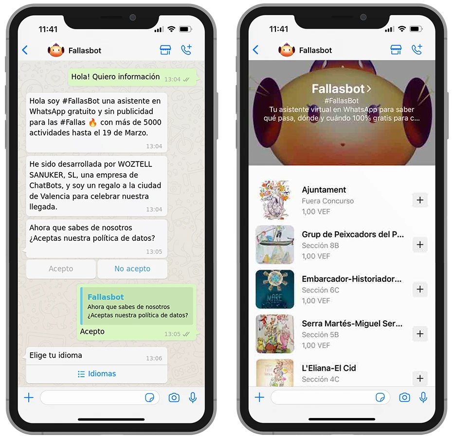Catálogo de Fallas en WhatsApp